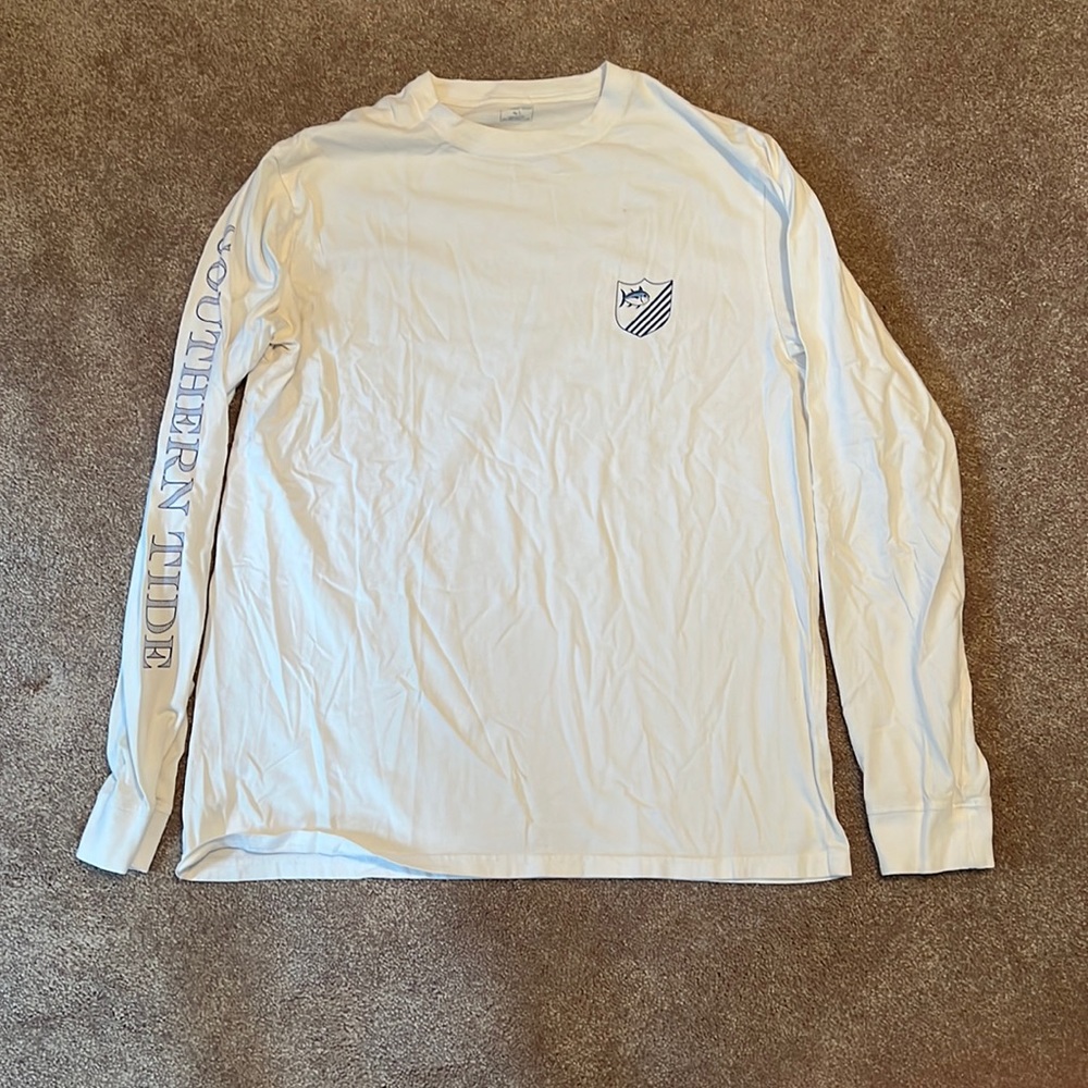 Southern Tide Long Sleeve T Shirt Mens Large White Crest